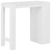 vidaXL Bar Table White Engineered wood Compact Bar Table Rectangular