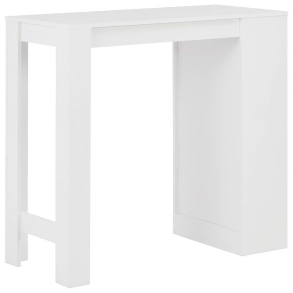 vidaXL Bar Table White Engineered wood Compact Bar Table Rectangular