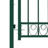 vidaXL Fence Gate with Arched Top Steel 39.4x33.9" Green