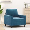 vidaXL Sofa Chair Blue Velvet, Metal, Foam Single Durable Sofa Chair