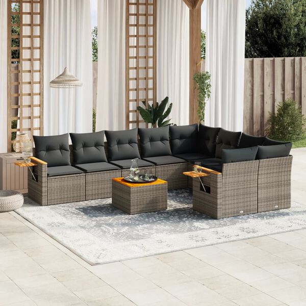 vidaXL Garden Sofa Set Grey