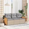 vidaXL Garden Sofa Set Beige PE rattan 3-piece set Modular