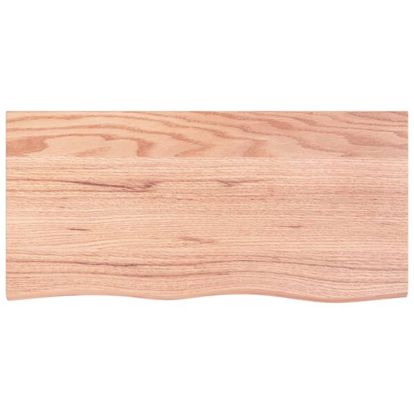 vidaXL Bathroom Countertop Light Brown 39.4"x19.7"x(0.8"-2.4") Treated Solid Wood