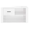 vidaXL Shoe Cabinet High Gloss White Engineered Wood Medium Shoe Cabinet
