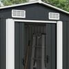 vidaXL Garden Shed Anthracite Galvanized steel Standard Durable