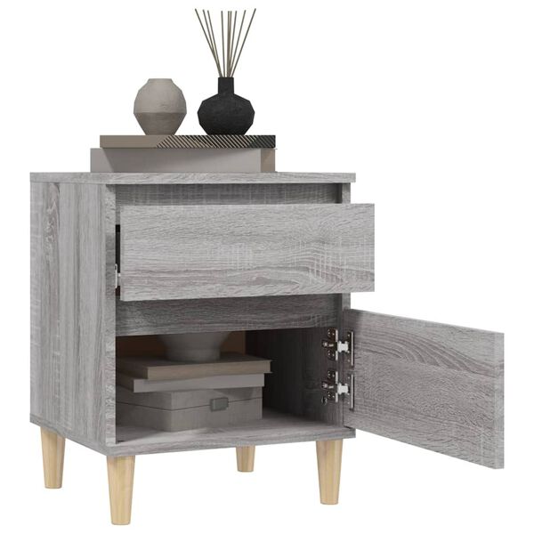 vidaXL Bedside Cabinet Set of 2 Grey Sonoma