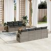 vidaXL Garden Sofa Set Gray PE Rattan Large Modular Garden Sofa Set