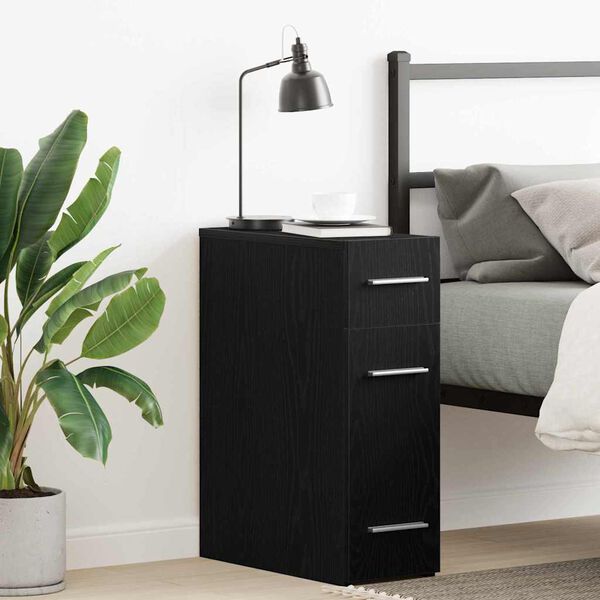 vidaXL Apothecary Cabinet Black oak 20 x 45.5 x 60 cm Engineered wood