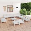 vidaXL 14 Piece Patio Lounge Set Solid Pinewood White