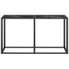 vidaXL Console Table Black marble Tempered glass 55.1 x 13.8 x 29.7 in
