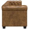 vidaXL Sofa Brown Faux Leather 2-seater Durable Chesterfield Sofa
