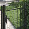 vidaXL Fence Gate Single Door with Arched Top Steel 39.4"x59.1" Black