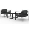 vidaXL Garden Lounge Set Anthracite Aluminum 3 Piece Set Modular
