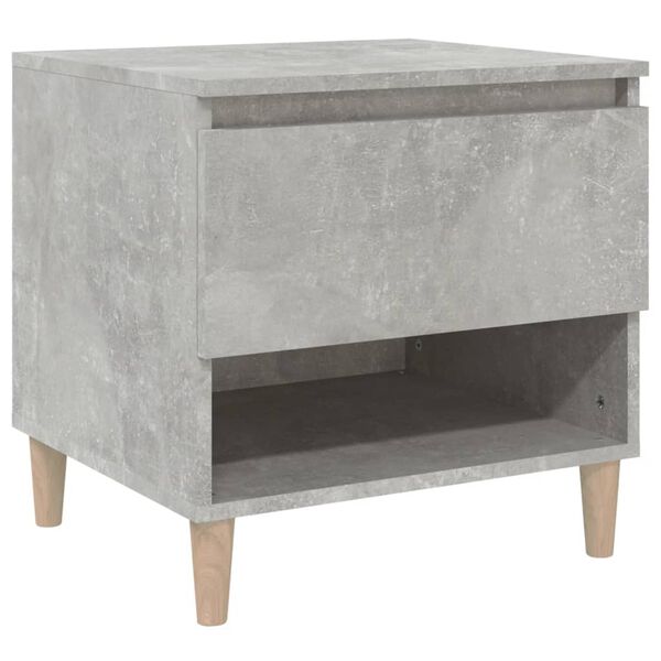 vidaXL Bedside Table Concrete Grey Engineered Wood 19.7 x 18.1 x 19.7 in