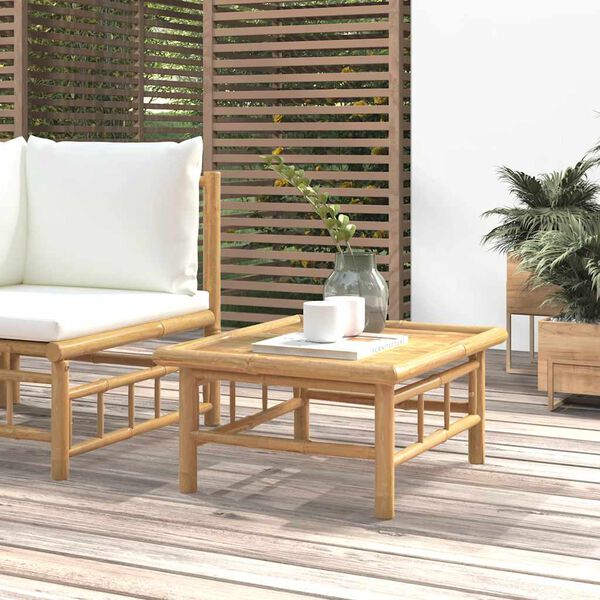 vidaXL Garden Table Natural Bamboo Bamboo Medium Durable