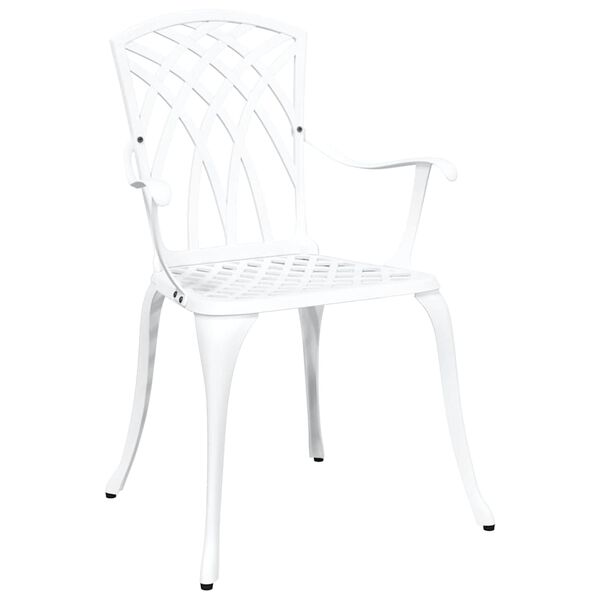 vidaXL Garden Chair 2 pcs White 55 x 56.5 x 91cm Aluminium
