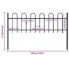 vidaXL Garden Fence with Hoop Top Steel 71.3" x 23.6" Black