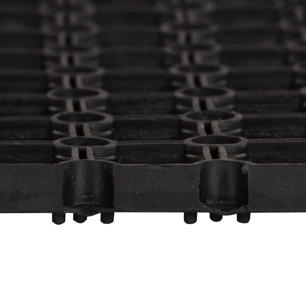 vidaXL Doormat Black 100% rubber 39.4 x 59.1 in Non-slip