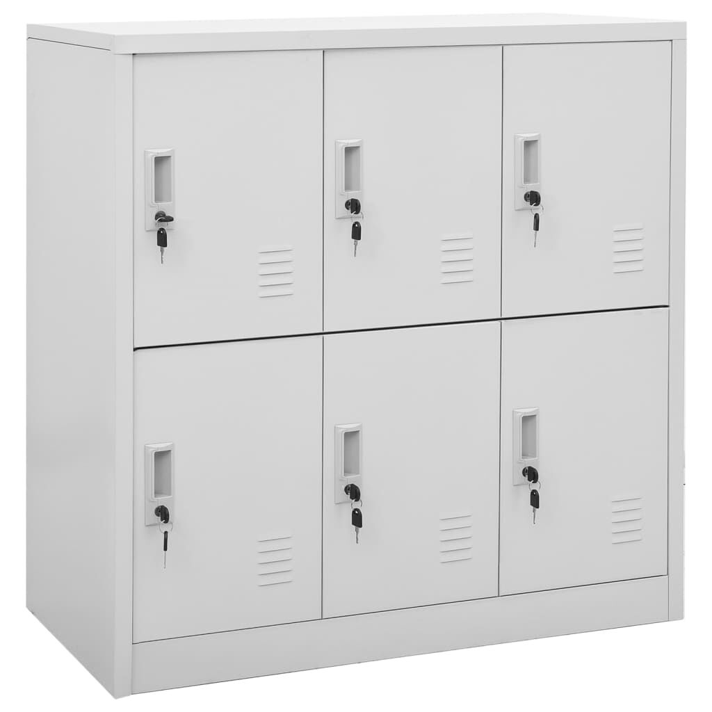 vidaXL Locker Cabinet Set of 5 Light grey Steel Medium Locker Cabinet