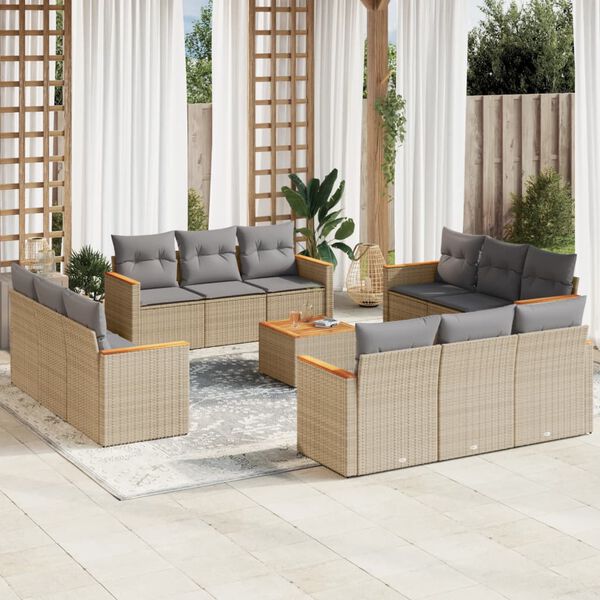 vidaXL Garden Sofa Set Beige