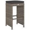 vidaXL Garden Bar Stool Set of 4 Grey PE rattan Standard