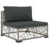 vidaXL Garden Lounge Set Grey PE Rattan Medium Modular