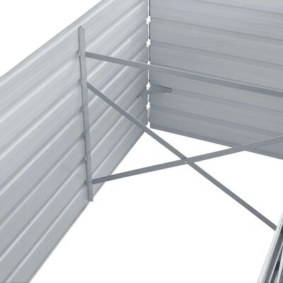 vidaXL Garden Raised Bed Galvanized Steel 94.5"x31.5"x17.7" Gray