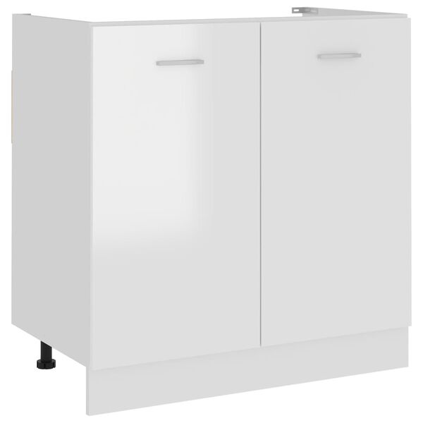 vidaXL Sink Base Cabinet High Gloss White Engineered Wood