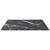 vidaXL Table Top Black with marble design Tempered Glass 15.7 x 15.7 in
