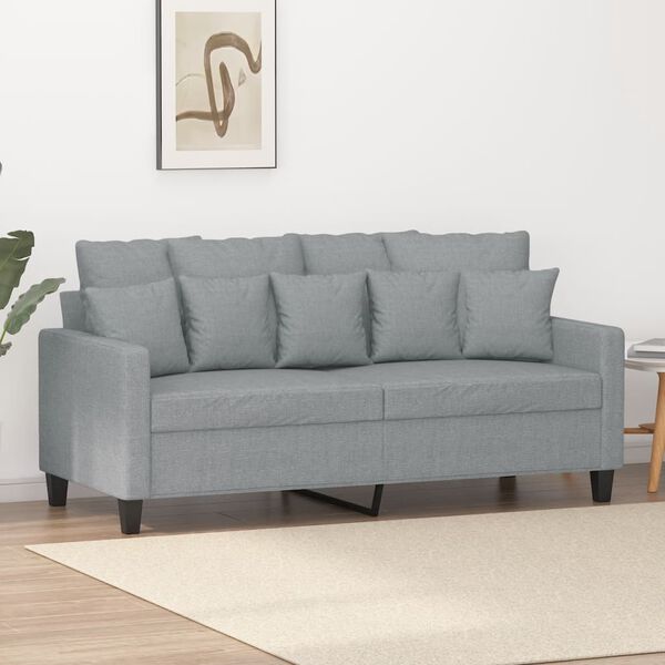 vidaXL 2-seater Sofa Light Grey Fabric (100% polyester), Metal, Textilene