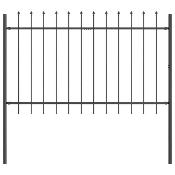 vidaXL Garden Fence Grey 5.58 x 3.28 ft Powder-coated Steel