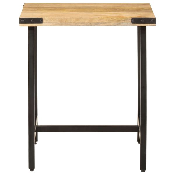 vidaXL Side Table Natural wood, Black Solid Mango Wood, Iron