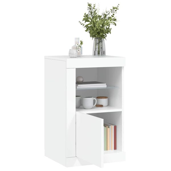 vidaXL White Side Cabinet Engineered Wood Medium Storage