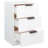 vidaXL Bedside Cabinet White Engineered wood Storage Bedside Cabinet