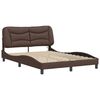 vidaXL Bed Frame Brown Faux Leather Double Rectangular Modern