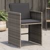vidaXL Garden Chair Set of 4 Gray Poly Rattan Standard Foldable