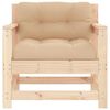 vidaXL Garden Chair Beige Solid pine wood Medium Modular Armchair