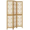 vidaXL Room Divider 3 Panels Brown Solid Wood Paulownia