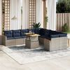 vidaXL 11 Piece Patio Sofa Set with Cushions Gray Poly Rattan