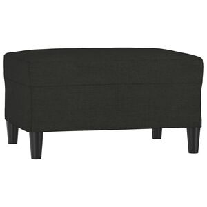 vidaXL Footstool Black 100% Polyester, Plywood, Foam 27.6x21.7x16.1 in