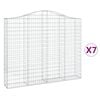 vidaXL Arched Gabion Baskets 7 pcs 78.7x11.8x160/180" Galvanised Iron