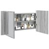 vidaXL Led Mirror Cabinet Grey sonoma Engineered wood, acrylic 35.4 in