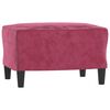 vidaXL Sofa Chair with Footstool Wine Red 23.6" Velvet