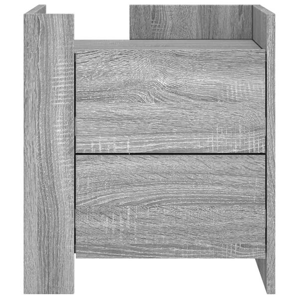vidaXL Bedside Cabinet Grey Sonoma Engineered Wood Medium Nightstand