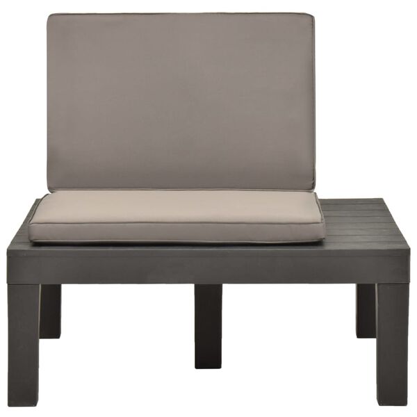 vidaXL Patio Lounge Chair with Cushion Plastic Anthracite