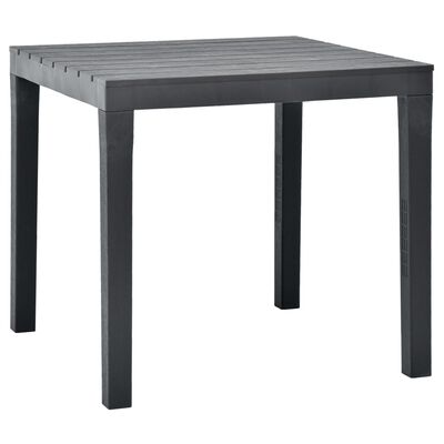 vidaXL Patio Table Anthracite 30.7"x30.7"x28.3" Plastic