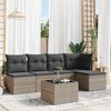 vidaXL Garden Sofa Set Grey PE rattan Large Adjustable Feet