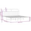 vidaXL Bed Frame Black Powder-Coated Steel Double Bed Frame