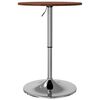 vidaXL Bar Table Dark Brown Solid Oak Wood, Chromed Steel Tall, Compact