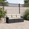 vidaXL Garden Sofa Set Black PE Rattan Medium Modular Garden Sofa Set